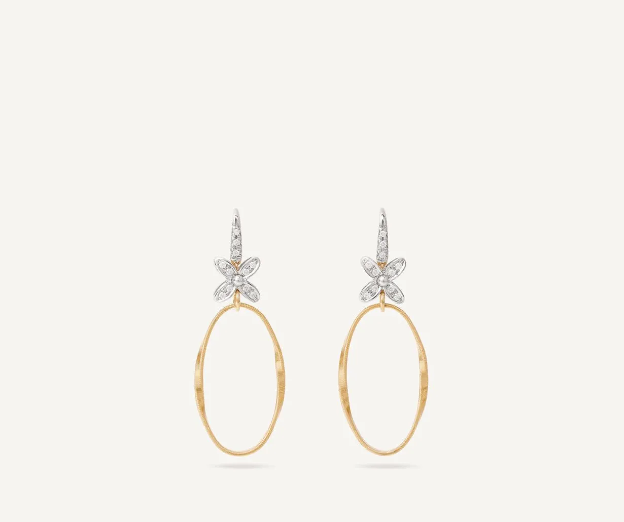 Diamond Pendant Earrings With Floral Elements|Marco Bicego Outlet