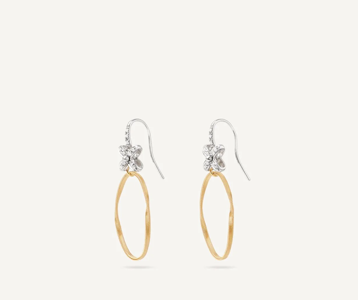 Diamond Pendant Earrings With Floral Elements|Marco Bicego Outlet