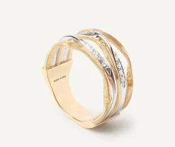 Five-Band Ring With Diamond-Studded Plaques|Marco Bicego Clearance