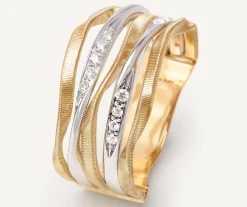 Five-Band Ring With Diamond-Studded Plaques|Marco Bicego Clearance