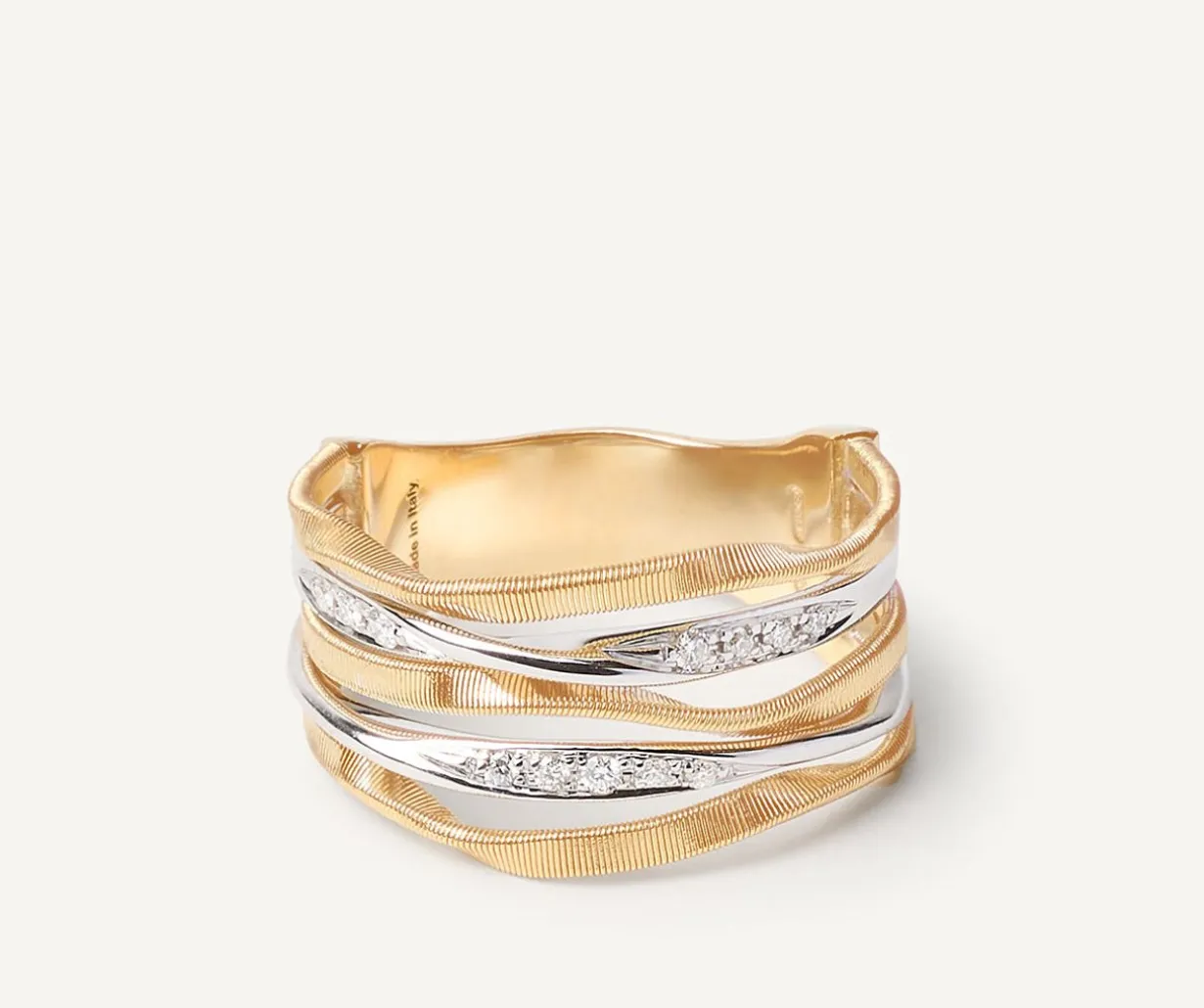 Five-Band Ring With Diamond-Studded Plaques|Marco Bicego Clearance