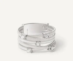 Five-Band White Gold Ring With Prong-Set Diamonds And A Diamond-Studded Plaque|Marco Bicego Cheap