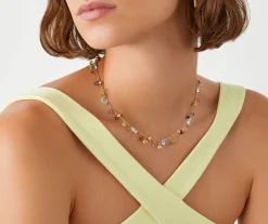 Gold Chain Necklace With Multicoloured Gemstones|Marco Bicego Flash Sale