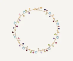 Gold Chain Necklace With Multicoloured Gemstones|Marco Bicego Flash Sale