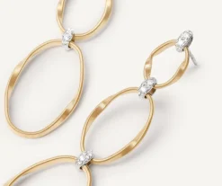 Gold Diamond Earrings With Three Elements|Marco Bicego Best