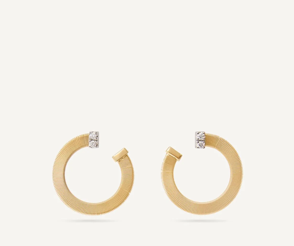Gold Hoop Earrings With Diamonds, Small|Marco Bicego Fashion