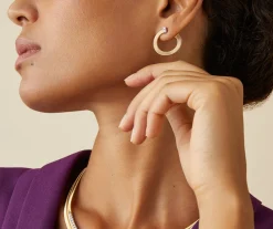Gold Hoop Earrings With Diamonds, Small|Marco Bicego Fashion