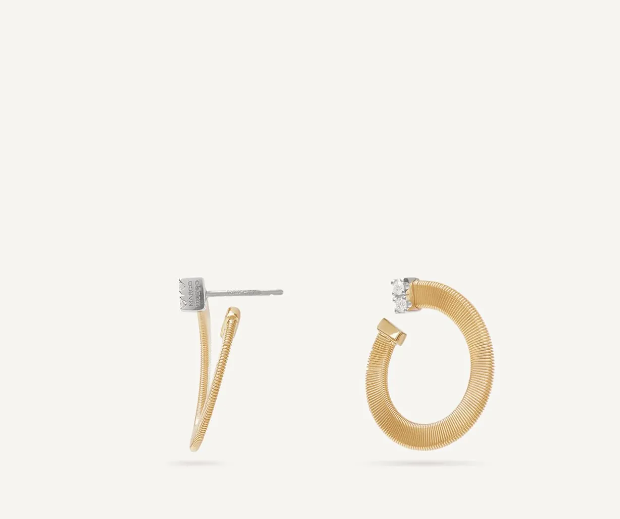 Gold Hoop Earrings With Diamonds, Small|Marco Bicego Fashion