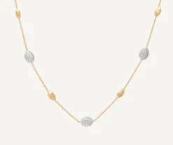 Gold Necklace With Oval Elements And Diamonds|Marco Bicego Flash Sale