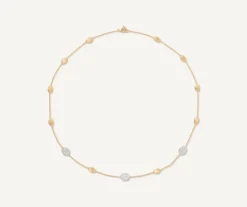 Gold Necklace With Oval Elements And Diamonds|Marco Bicego Flash Sale