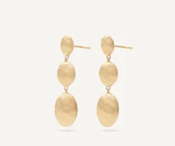 Gold Triple Earrings With Oval Elements|Marco Bicego Fashion