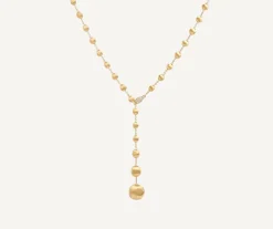 18Kt Yellow Gold And Diamond Lariat Necklace|Marco Bicego Online