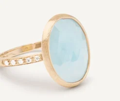 18Kt Yellow Gold Aquamarine And Diamond Ring|Marco Bicego Discount