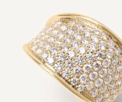 18Kt Yellow Gold Band Ring With Diamonds|Marco Bicego Best