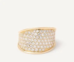 18Kt Yellow Gold Band Ring With Diamonds|Marco Bicego Best