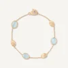 18Kt Yellow Gold Bracelet With Oval Elements And Aquamarine|Marco Bicego Store