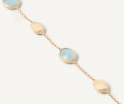 18Kt Yellow Gold Bracelet With Oval Elements And Aquamarine|Marco Bicego Store