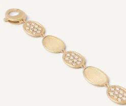 18Kt Yellow Gold Diamond Alternating Pave Bracelet|Marco Bicego Fashion