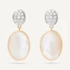 18Kt Yellow Gold Double Earrings With Diamonds And Mother-Of-Pearl|Marco Bicego Outlet