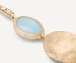 18Kt Yellow Gold Earrings With Aquamarine And Diamond Hook|Marco Bicego Cheap