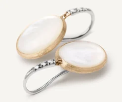 18Kt Yellow Gold Earrings With Mother-Of-Pearl And Diamond Hook|Marco Bicego Cheap