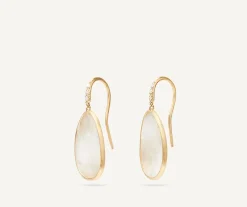 18Kt Yellow Gold Earrings With White Mother-Of-Pearl And Diamonds|Marco Bicego Discount