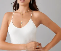 18Kt Yellow Gold Lariat Necklace With Aquamarines And Diamonds|Marco Bicego Discount