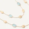 18Kt Yellow Gold Long Necklace With Aquamarines And Diamonds|Marco Bicego Shop