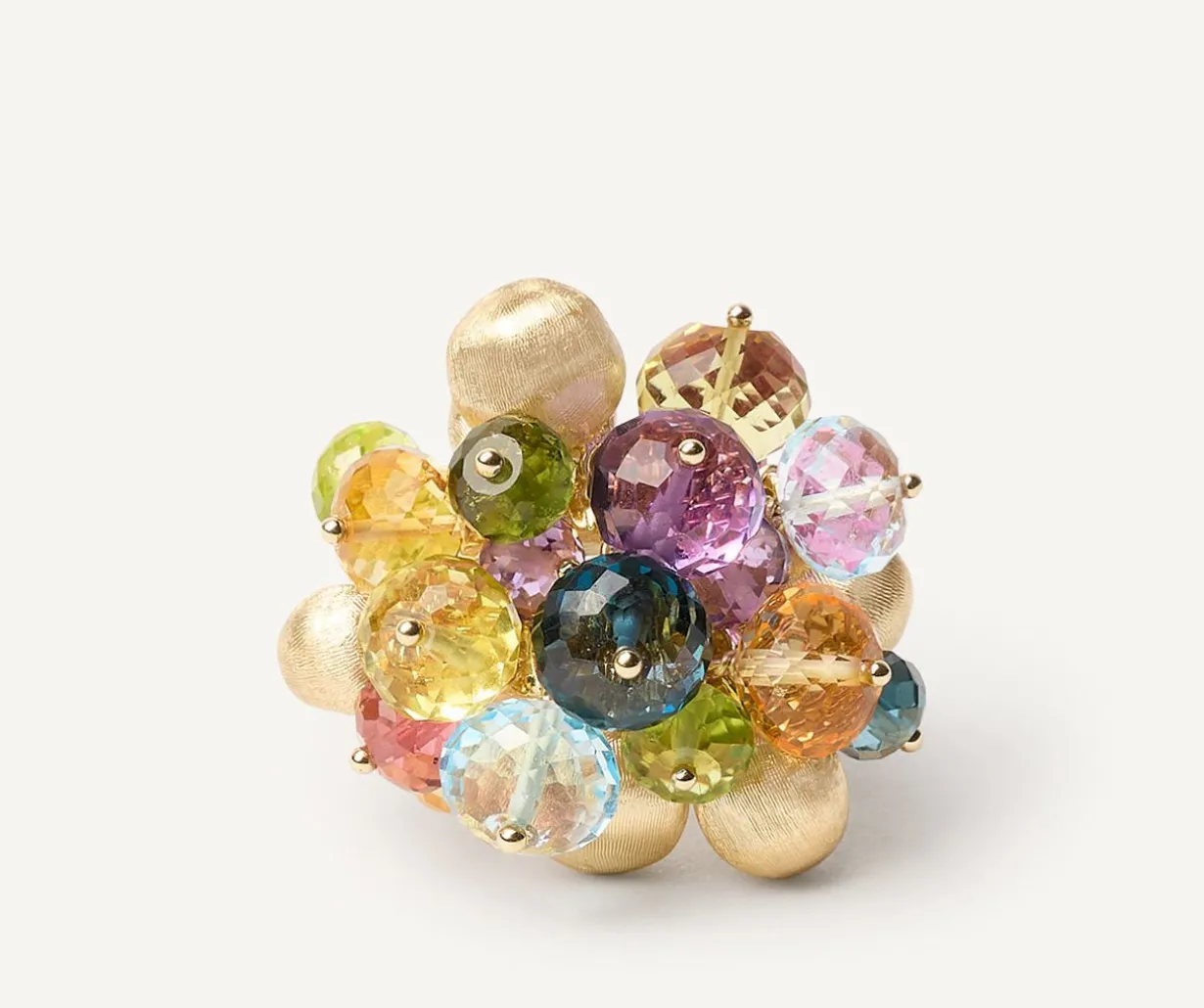 18Kt Yellow Gold Mixed Gemstone Cocktail Ring, Large|Marco Bicego Clearance