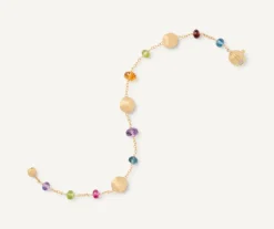 18Kt Yellow Gold Mixed Gemstone Single-Strand Bracelet|Marco Bicego Shop
