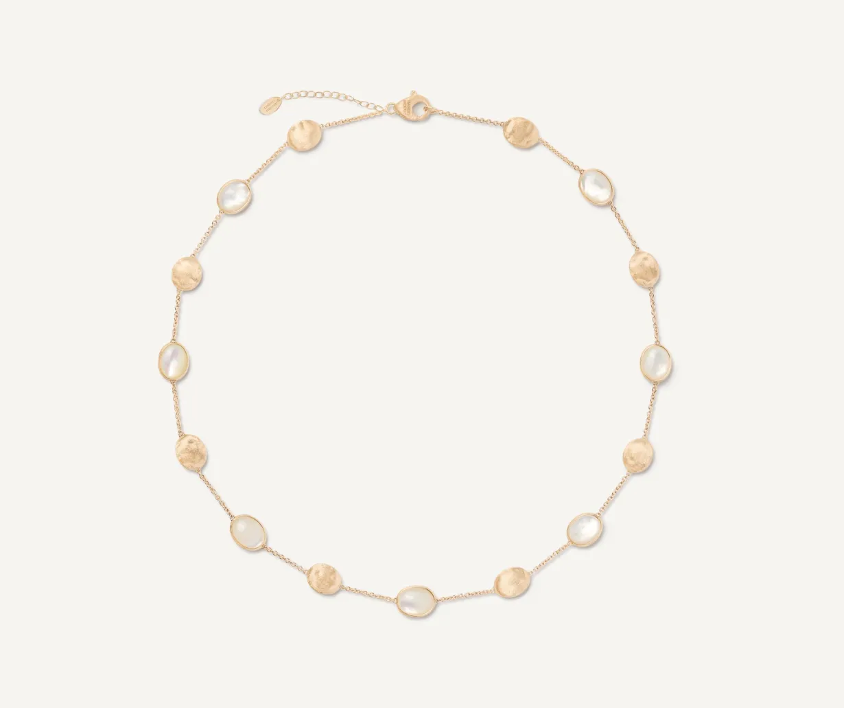 18Kt Yellow Gold Necklace With Oval Elements And Mother-Of-Pearl|Marco Bicego Store