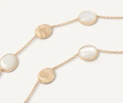 18Kt Yellow Gold Necklace With Oval Elements And Mother-Of-Pearl|Marco Bicego Store