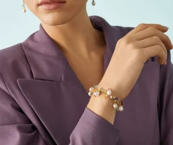 18Kt Yellow Gold Pearls And Multicoloured Gemstone Double-Strand Bracelet|Marco Bicego Best