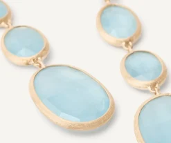 18Kt Yellow Gold Pendant Earring With Aquamarines|Marco Bicego New