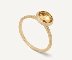 18Kt Yellow Gold Ring With Citrine Quartz And Diamonds|Marco Bicego Outlet