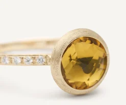 18Kt Yellow Gold Ring With Citrine Quartz And Diamonds|Marco Bicego Outlet
