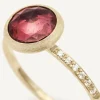 18Kt Yellow Gold Ring With Pink Tourmaline And Diamonds|Marco Bicego Flash Sale
