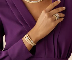 18Kt Yellow Gold Three-Strand Bracelet With Diamond Pave|Marco Bicego Store