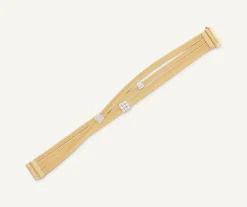 18Kt Yellow Gold Three-Strand Bracelet With Diamond Pave|Marco Bicego Store