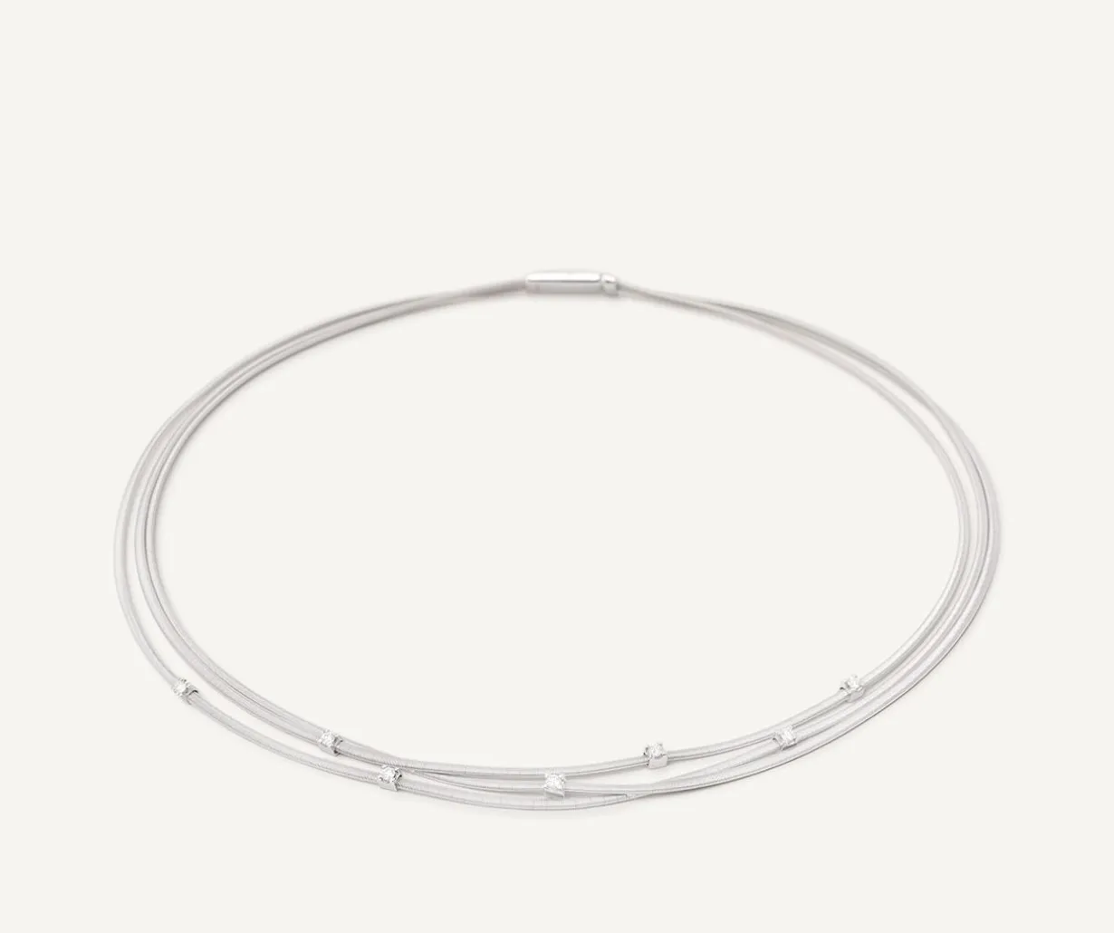 Multi-Strand White Gold Necklace With Diamonds|Marco Bicego Hot