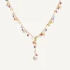 Pearls And Mixed Gemstone 18Kt Yellow Gold Lariat Necklace|Marco Bicego Outlet