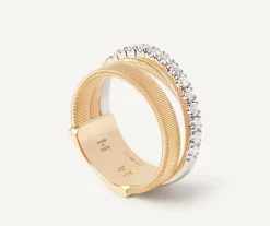 Ring With Diamond-Studded Plaque, Medium|Marco Bicego Outlet
