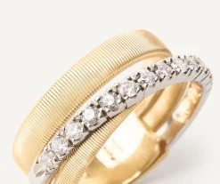 Ring With Diamond-Studded Plaque, Medium|Marco Bicego Outlet
