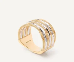 Seven-Band Ring With Diamond-Studded Plaques|Marco Bicego Flash Sale