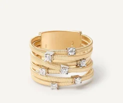 Seven-Band Yellow Gold Ring With Prong-Set Diamonds|Marco Bicego Online
