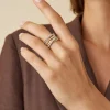 Seven-Band Yellow Gold Ring With Prong-Set Diamonds And Diamond-Studded Plaques|Marco Bicego Discount