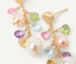 Short Gold Drop Earrings With Pearls And Gemstones|Marco Bicego Cheap