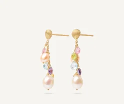 Short Gold Drop Earrings With Pearls And Gemstones|Marco Bicego Cheap