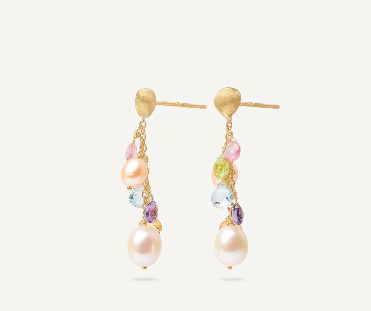 Short Gold Drop Earrings With Pearls And Gemstones|Marco Bicego Cheap