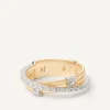 Three-Band Ring With Prong-Set Diamonds And A Diamond-Studded Plaque|Marco Bicego Clearance